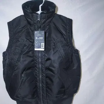 새상품 다운 베스트 프로코어 메탈릭 블랙 스탠드 카라 플리스 충전솜