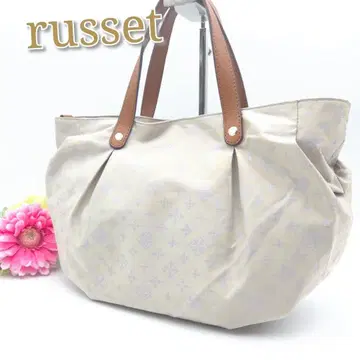 새상품급 russet 토트백 핸드백 나일론 가죽 아이보리