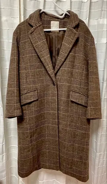 FREE'S MART 체크 무늬 롱 코트 S 사이즈