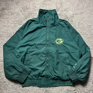 90s NFL 패커스 나일론 자켓 그린 자수 로고