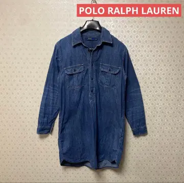 폴로 랄프로렌 여성용 긴팔 원피스 셔츠 데님 M 인디고