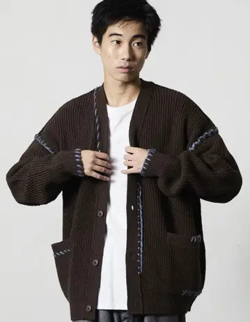 FREAK'S STORE 핸드 스티치 디자인 니트 가디건