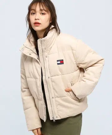 타미힐피거 베이지 코듀로이 패디드 자켓 XS 사이즈