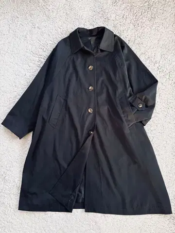 seadrake (시드레이크) 블랙 롱 코트 돌먼 소매 M 고품질 일본제