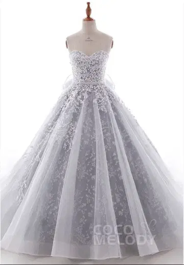 하트넥 웨딩 드레스 그레이 아이스 블루 실버 화이트