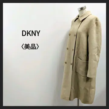DKNY 베이지 더블 버튼 코트 울