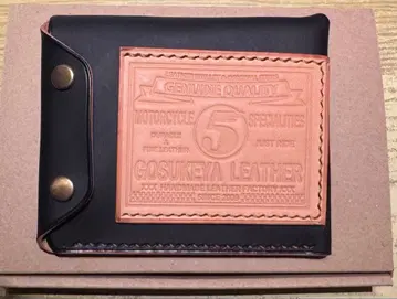 미사용 새상품 고스케야 가죽 라이더스 미니 지갑 부테로 차심 블랙 수제