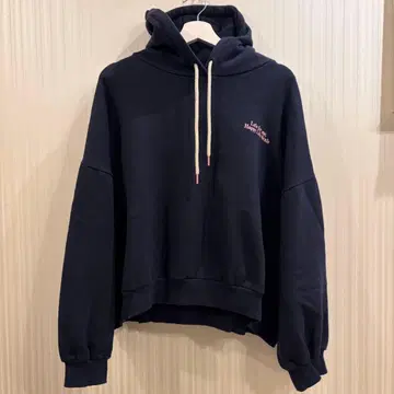 09woman 네이비 x 핑크 로고 BIG 후드티