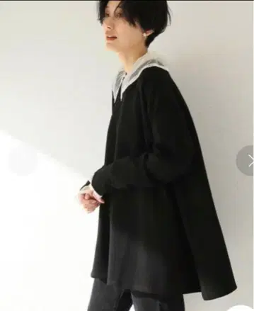 저널 스탠다드 플레어 튜닉 롱 T셔츠 블랙