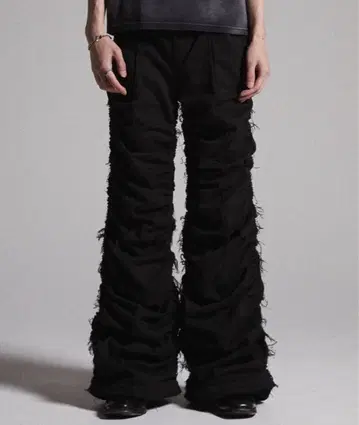 [ GRANCY ] 셔링 데미지 디자인 코튼 팬츠