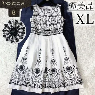 레어 컨디션 최상 TOCCA 토카 자수 원피스 꽃무늬 드레스 XL