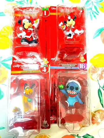 디즈니 크리스마스 피규어 4개 세트