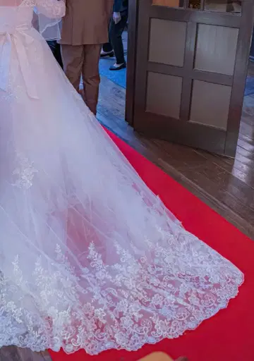 웨딩 드레스 오버 트레인(오버 스커트)