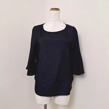 페넬 7부 소매 풀오버 상의 큐프라 혼방 사이드 슬릿 일본제 [ 9 ]