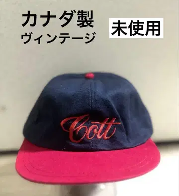 미사용 캐나다제 빈티지 캡 네이비/레드
