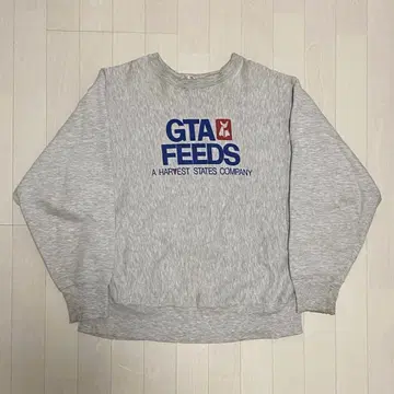 80's "GTA FEEDS" 리버스 위브 스텐실 3단 프린트