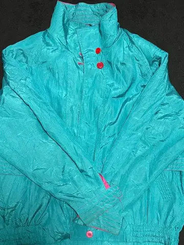 [ 레어 ] 해외 구제 의류 나일론 자켓 터콰이즈 x 마젠타 바이컬러