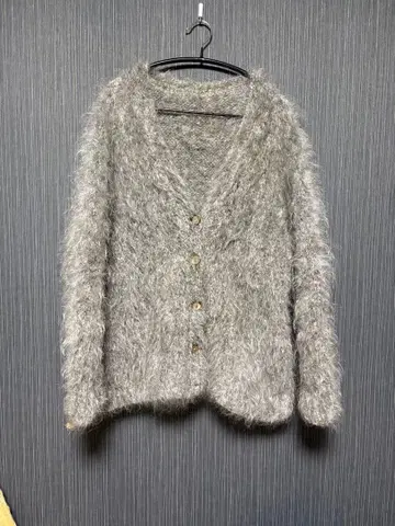 50s~60s 모헤어 가디건 두툼한 털 길이 긴