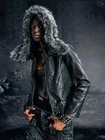 [ 당일 발송 가능 ] cozy worldwide 퍼 가죽 자켓