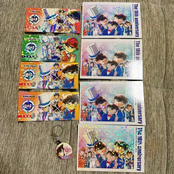 아오야마 고쇼 고향관 18주년 기념 엽서 세트 키링 코난 란