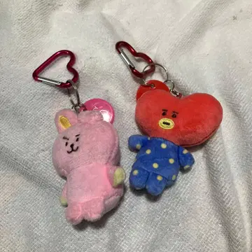 BT21 TATA 쿠키 봉제 인형 카라비너 포함 키링
