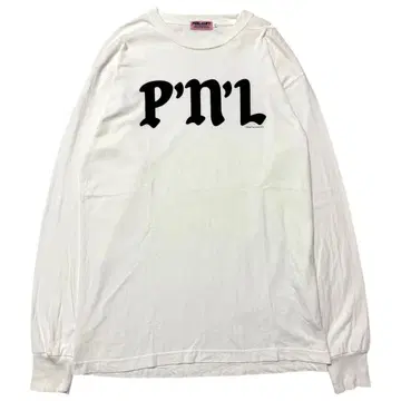 사이즈 XL PEEL&LIFT 로고 프린트 긴팔 롱티 화이트