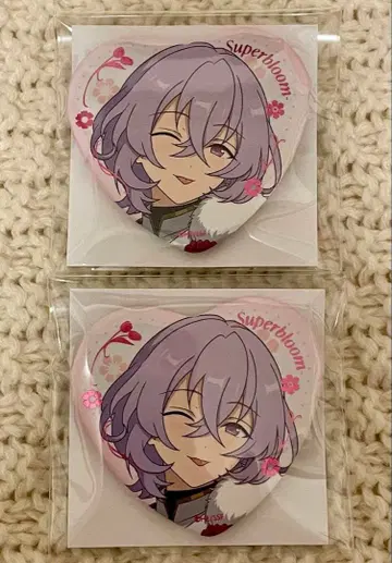 [ 미사용 ] 앙스타 꽃무리 겨울눈 스타포니 캔뱃지 2개 세트