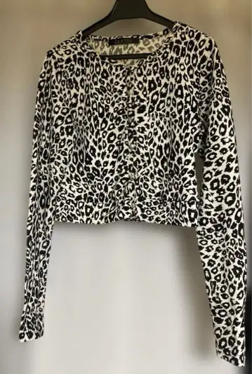레오파드 무늬 가디건 여성용