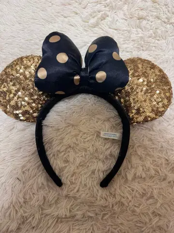 디즈니 머리띠 골드 스팽글