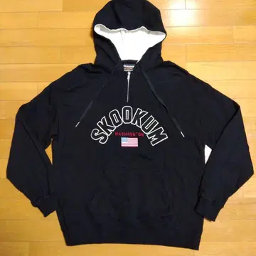 [ 컨디션 최상 ] SKOOKUM 후드 부착 후드티 블랙 L 사이즈