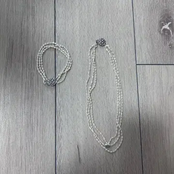 담수 진주 목걸이 팔찌 세트