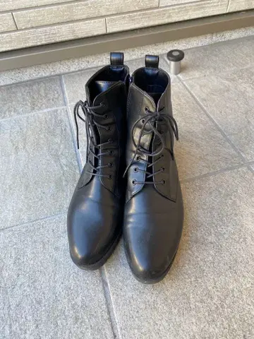 블랙 레이스업 부츠 25~25.5cm
