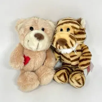 [ 새상품 ] NICI 러브 베어 타이거 봉제 인형 키링 키홀더 세트