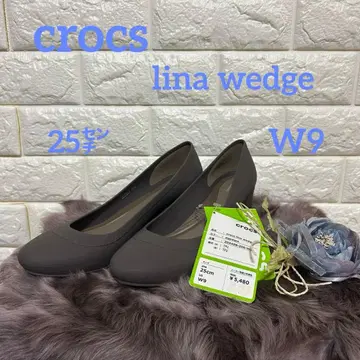 crocs 25cm 웨지힐 펌프스 브라운