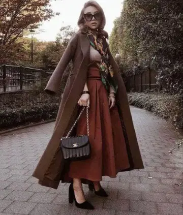 브라운 롱 코트 에이미