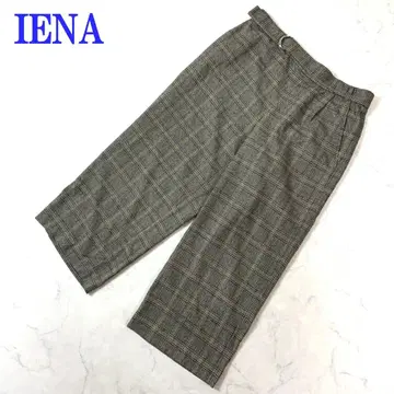 이에나 와이드 팬츠 타탄 체크 브라운 레이온 38 C4792