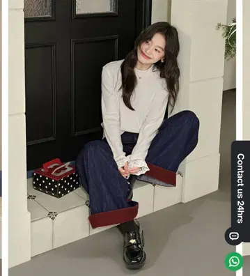 KUOSE 와이드 레그 데님