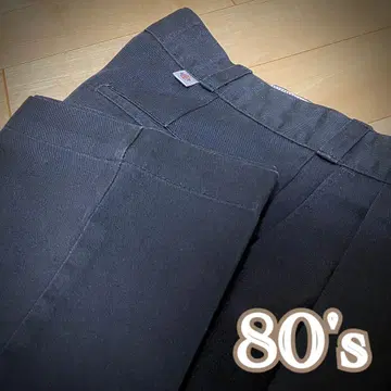 80s USA Dickies 꼬마 택 투 턱 팬츠 블랙