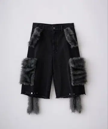 [ GRANCY ] 그랑시 퍼 포켓 디자인 하프 데님 카고