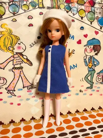 리카짱 옷 갈아입기 의류 아웃핏 핸드메이드 1960년대 블루