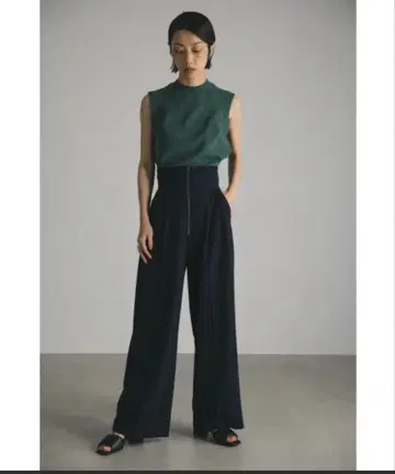 스타일믹서 하이웨스트 지퍼 와이드 팬츠