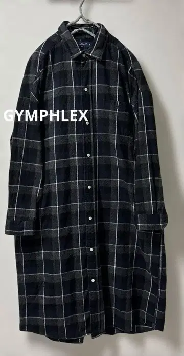 짐플렉스 비에라 기모 셔츠 원피스 튜닉 체크 루즈핏 로고