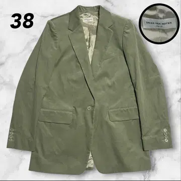 새상품급 드리스반노튼 드레이프 벨로아 자켓 그린 표기 38