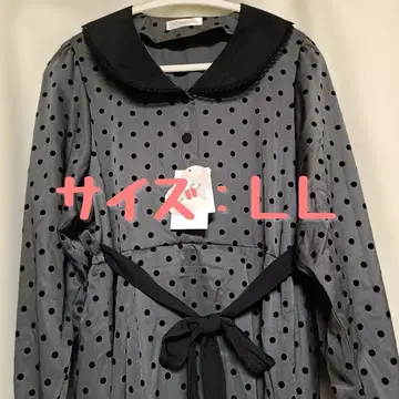 시마무라/아오키 미사코/시마미사/도트 플로키 원피스/다크 그레이/LL