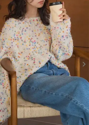 새상품 KOBE LETTUCE 컬러풀 네프 니트탑