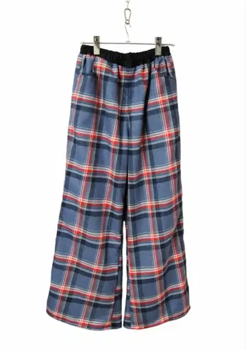 안감 부착 타탄 체크 와이드 팬츠