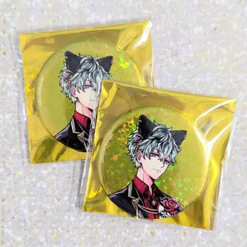 악마 고양이 하나마루 난자타운 캔뱃지 2개 세트