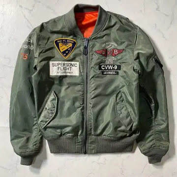 [ 새상품급 ] AVIREX 플라이트 자켓 MA-1 리버서블 XL 와펜