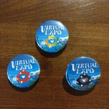 간사이 만박 VIRTUAL EXPO 핀 배지 3색 세트 레인보우