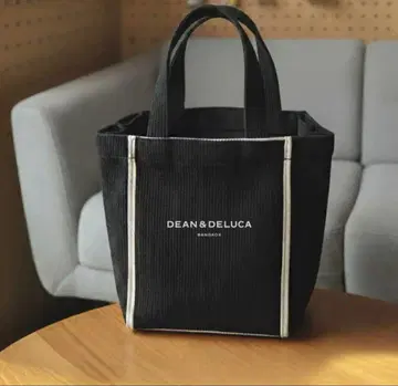 태국 한정판 DEAN & DELUCA 코듀로이 블랙 XS 토트백